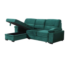 Kipling Velvet Sleeper Sectional Sofa Reversible - Sofas