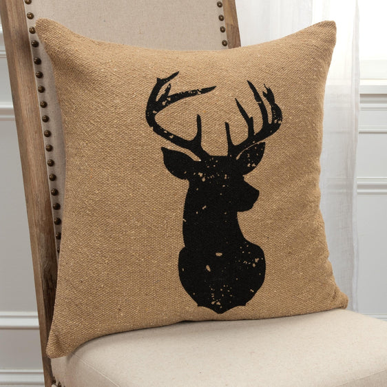 Knife-Edge-Printed-Cotton-Deer-Stag-Decorative-Throw-Pillow-Decorative-Pillows