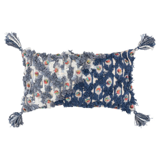 Knife Edge Woven Cotton Color Block Pillow Cover - Decorative Pillows