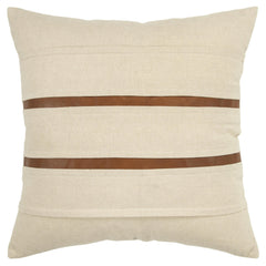 Knife Edged And Paneled Fabric Stripe Pillow Cover - Decorative Pillows