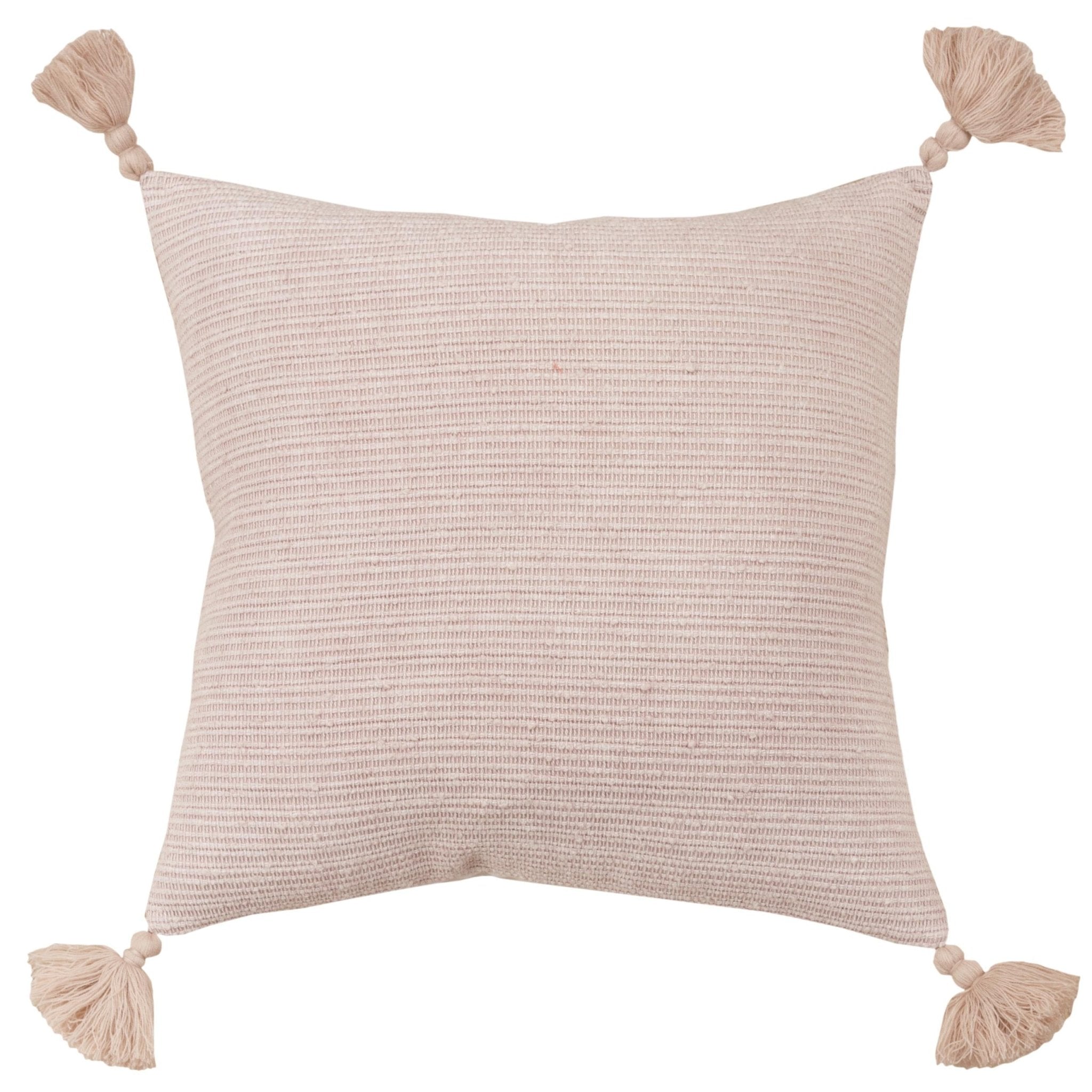 Knife Edged Woven Cotton Solid Stripe Pillow Cover - Decorative Pillows