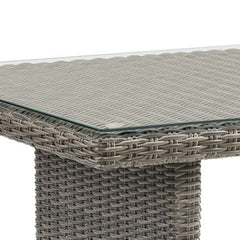 Kobo Gray Asti All-weather Wicker Outdoor 30" Dining Table with Glass Top - Outdoor Dining