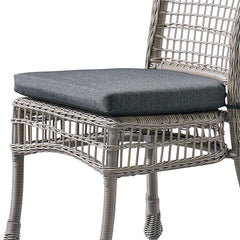 Kobo Gray Asti All-weather Wicker Outdoor 37" Set of Two Dining Chairs with Cushions - Outdoor Seating