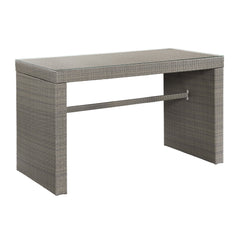 Kobo Gray Asti All-weather Wicker Outdoor 40" Tall Pub Table with Glass Top - Outdoor Tables