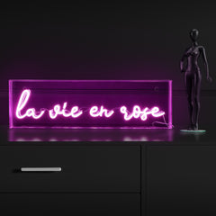 La Vie En Rose X Contemporary Glam Acrylic Box USB Operated LED Neon Light - Decorative Lighting
