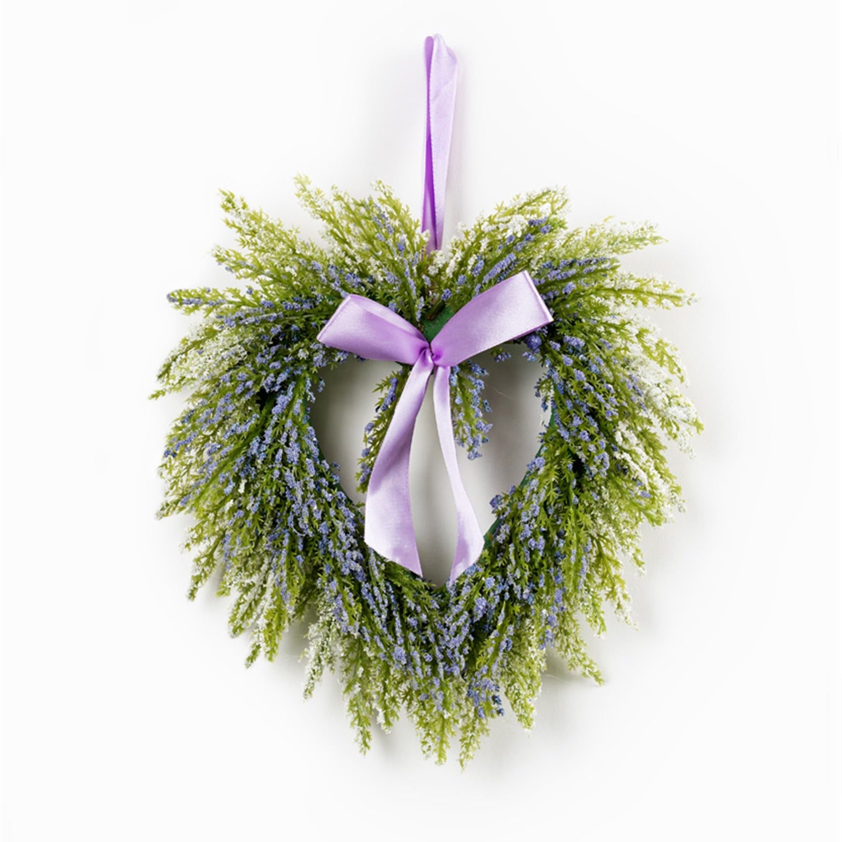 Lavender Twig Heart Wreath (set of 2) - Purple - Wreaths