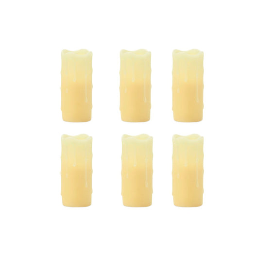LED-Dripping-Wax-Pillar-Candles-with-Remote,-Set-of-6-Candles