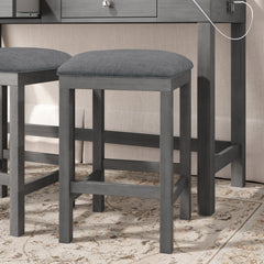 Lily 4 Piece Counter Height Table Set with Socket and Padded Stools - Dining Set