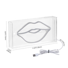 Lips X Contemporary Glam Acrylic Box USB Operated LED Neon Light - Decorative Lighting
