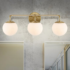 Louis Parisian Globe Light Metal/Frosted Glass Modern Contemporary LED Vanity - Vanity Lights
