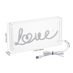 Love X Contemporary Glam Acrylic Box USB Operated LED Neon Light - Decorative Lighting