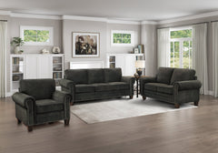 Loveseat with Microfiber Upholstered and Nailhead Trim - Sofas