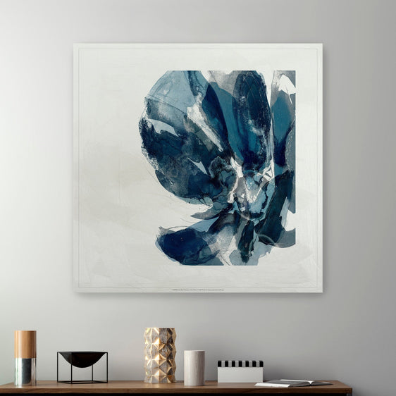 Lustr Blue Exclusion In Pearl White I Canvas Giclee - Wall Art