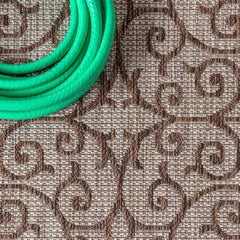 Madrid Vintage Filigree Textured Weave Indoor/Outdoor Area Rug - Rugs