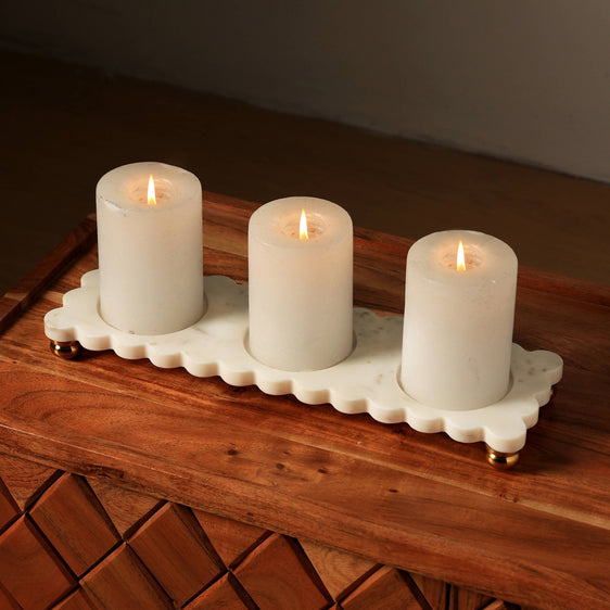 Marble-&-Brass-Candle-Holder-(For-3)-Candle-Holders