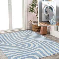 Maze-Abstract-Two-Tone-Low-Pile-Machine-Washable-Area-Rug-Rugs