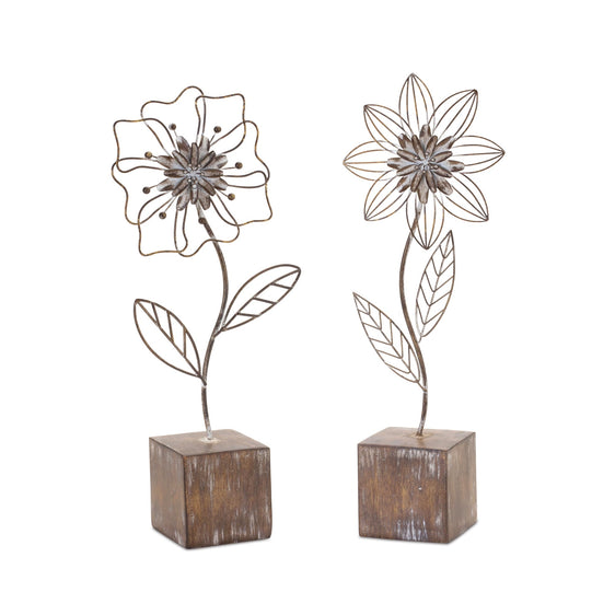 Metal Floral Decor (Set of 2) - Decorative Accessories