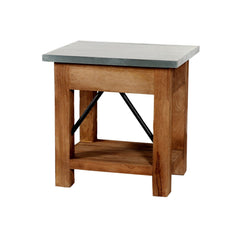 Millwork 22" Wood and Zinc Metal End Table with Drawer - End Tables