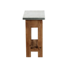 Millwork 22" Wood and Zinc Metal End Table with Shelf - End Tables