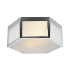 Minimo Hexagon Metal/Frosted Glass LED Flush Mount - Ceiling Lights