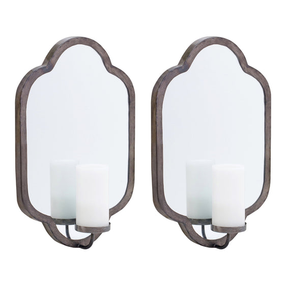 Mirror Wall Sconce Candle Holder (Set of 2) - Candles and Accessories