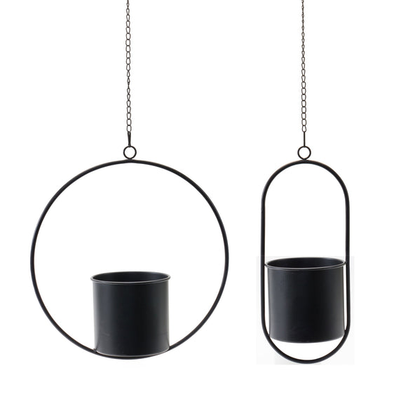 Modern-Hanging-Planter-with-Frame,-Set-of-2-Planters