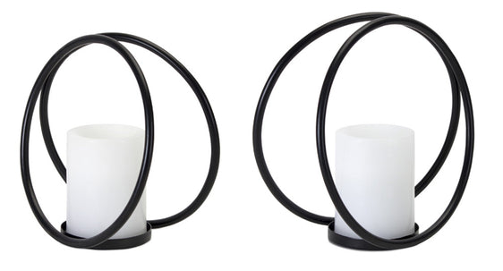 Modern Metal Circles Candle Holder, Set of 4 - Candles and Accessories