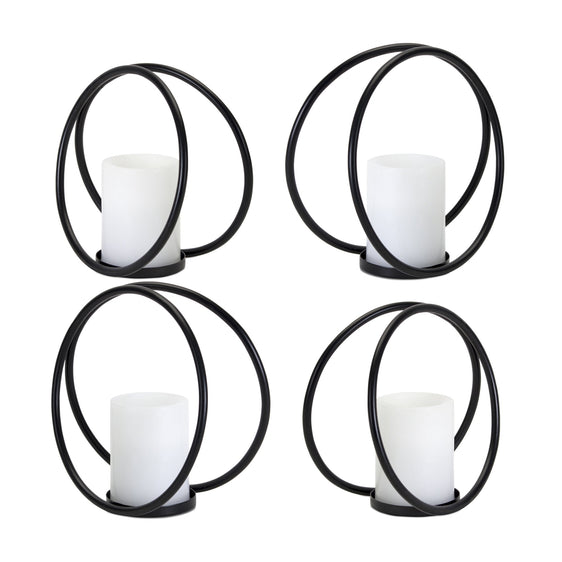 Modern-Metal-Circles-Candle-Holder,-Set-of-4-Candle-Holders