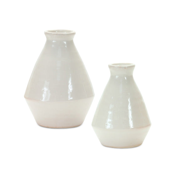 Modern-Terra-Cotta-Tapered-Vase,-Set-of-2-Vases