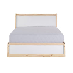 Modern White & Wood Full Bed - Beds