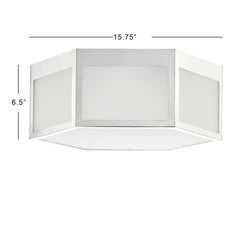 Moderno Hexagon Metal/Frosted Glass LED Flush Mount - Ceiling Lights