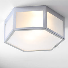 Moderno-Hexagon-Metal/Frosted-Glass-LED-Flush-Mount-Ceiling-Lights