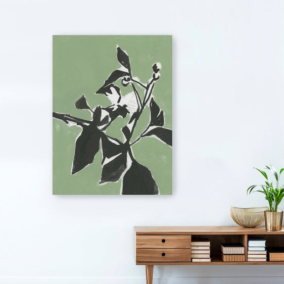 Naive Floral Silhouette I Canvas Giclee - Wall Art