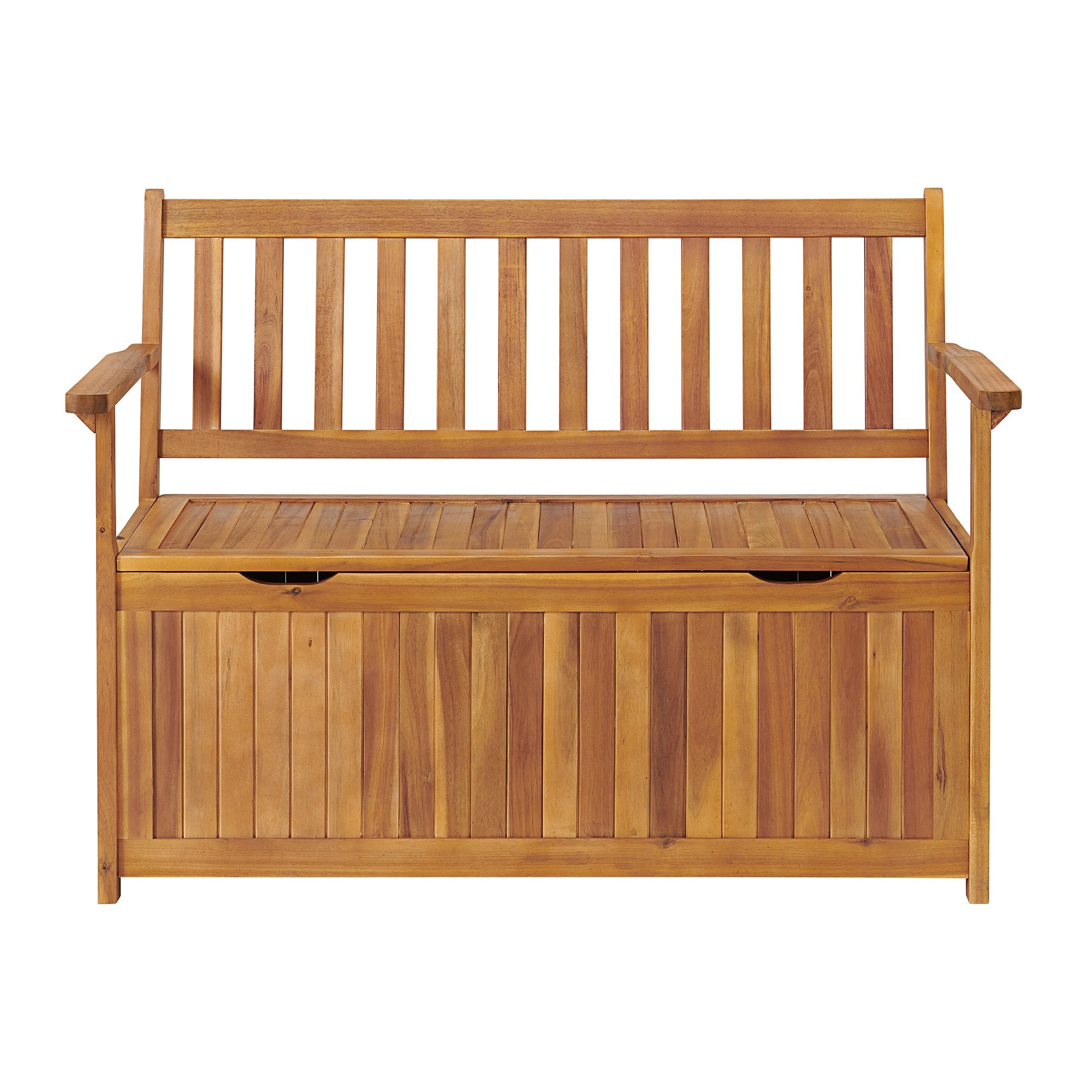 Natural Londonderry 47" Acacia Wood Outdoor Storage Bench - Outdoor Seating