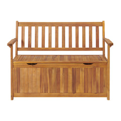 Natural Londonderry 47" Acacia Wood Outdoor Storage Bench - Outdoor Seating