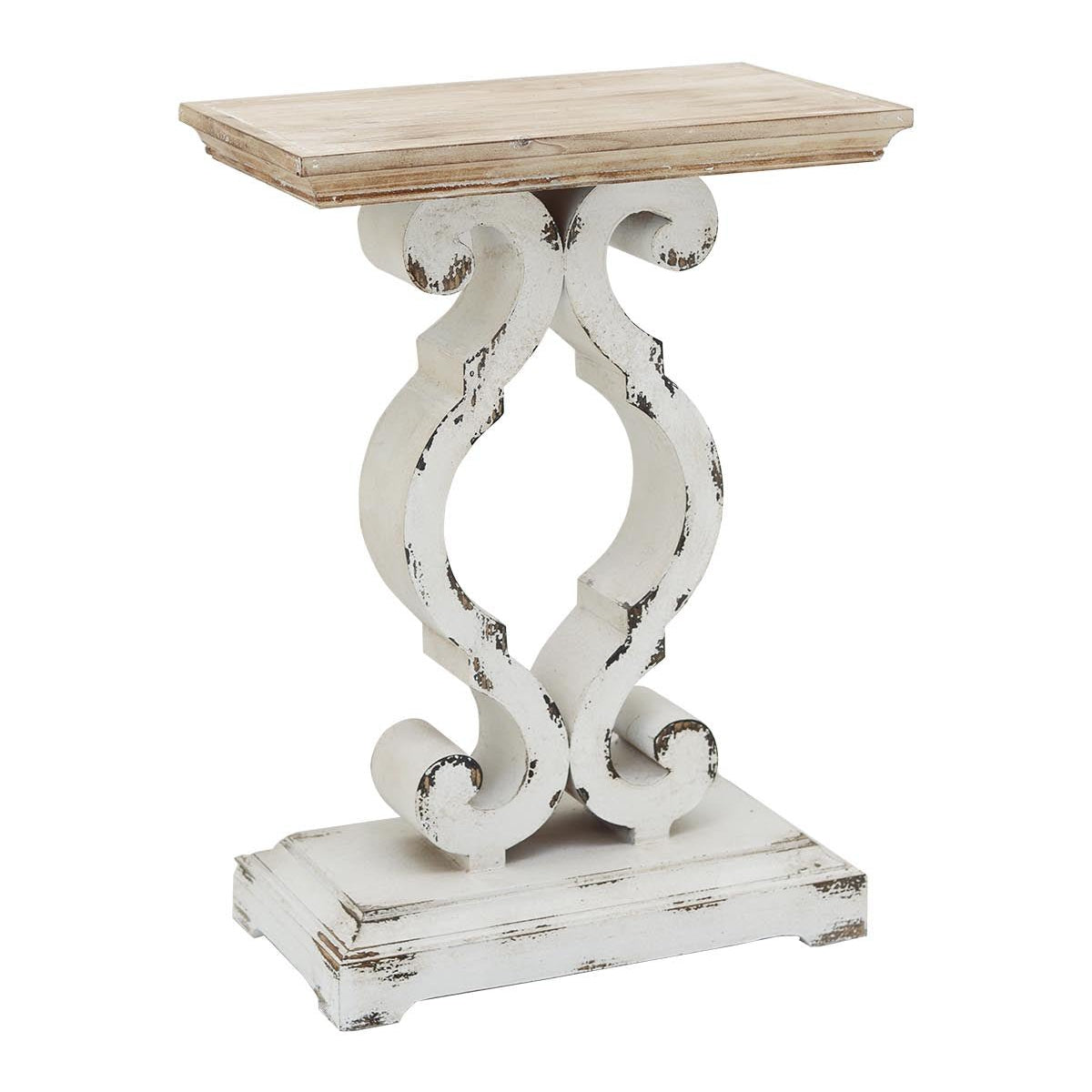 Natural Wood Rustic Wood Farmhouse End Table - End Tables