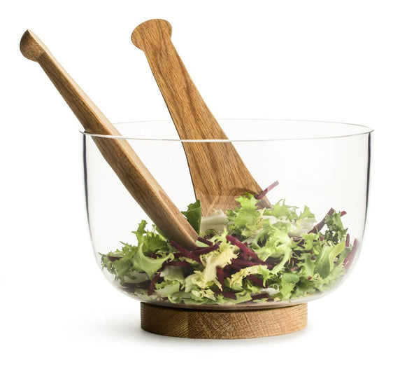 Nature Salad Server, Set of 2, Oak - Serveware
