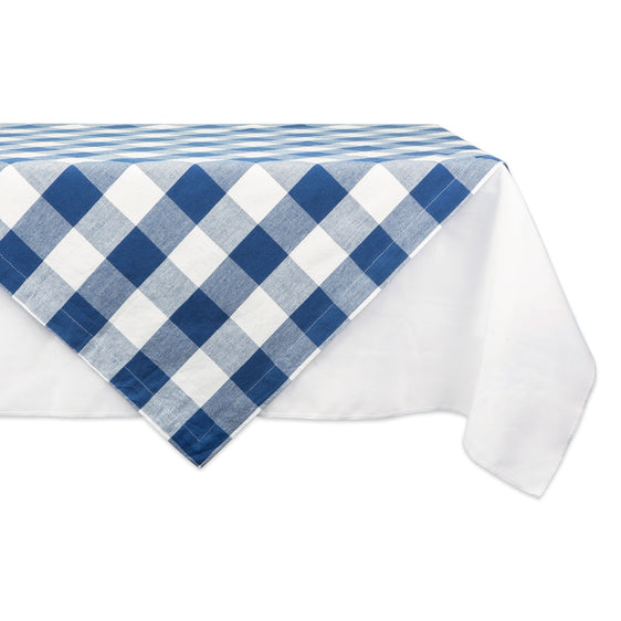 Navy Buffalo Check Table Topper 40x40 - Tablecloths