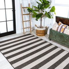 Negril Two-Tone Wide Stripe Indoor/Outdoor Area Rug - Rugs
