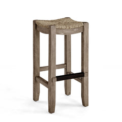Newport Wood Stool with Rush Seat - Counter Stool