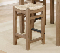 Newport Wood Stool with Rush Seat - Counter Stool