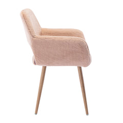 Niche Mid Century Dining Chair with Faux Fur and Steel Leg - Dining Chairs