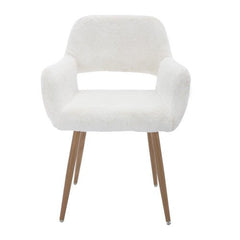 Niche Mid Century Dining Chair with Faux Fur and Steel Leg - Dining Chairs