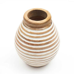 Nifa Large Round Mango Wood Vase - Vases