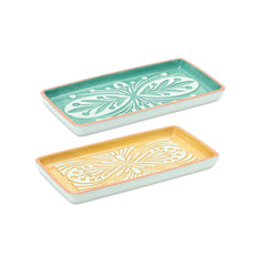 Ornamental Ceramic Tray, Set of 6 - Decorative Trays