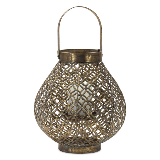 Ornate-Bronze-Metal-Lantern-with-Handle-Lanterns