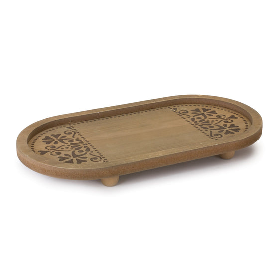 Ornate Wood Tray, Set of 2 - Decorative Trays