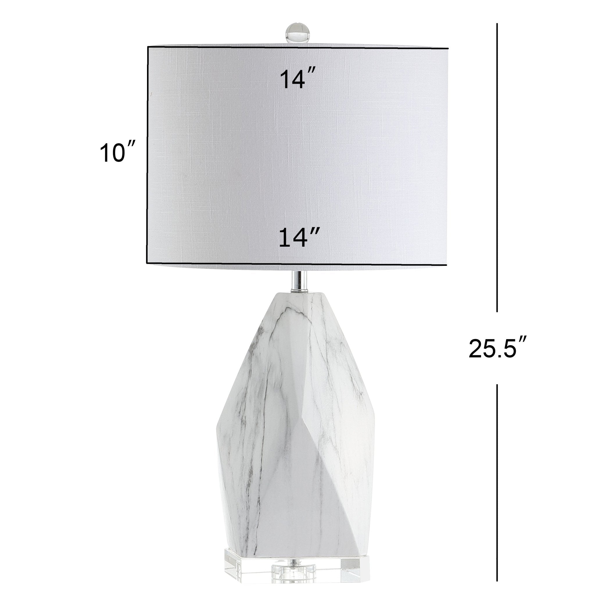 Oslo Ceramic Marble/Crystal LED Table Lamp - Table Lamps