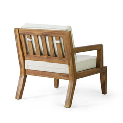 Outdoor Acacia Wood Chair with Cushions - Outdoor Seating