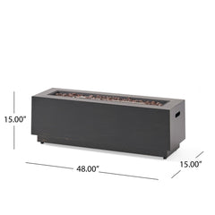 Outdoor Rectangular Fire Pit with Tank Holder - Outdoor